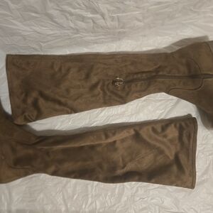 Brown Suede Over-the-Knee Boots